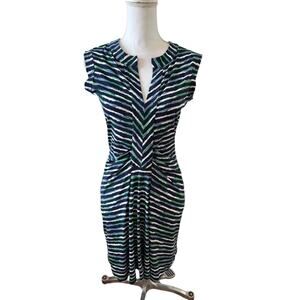 BCBGMAXAZRIA Lou Lou Watercolor Ink Mini Dress Blue Green S